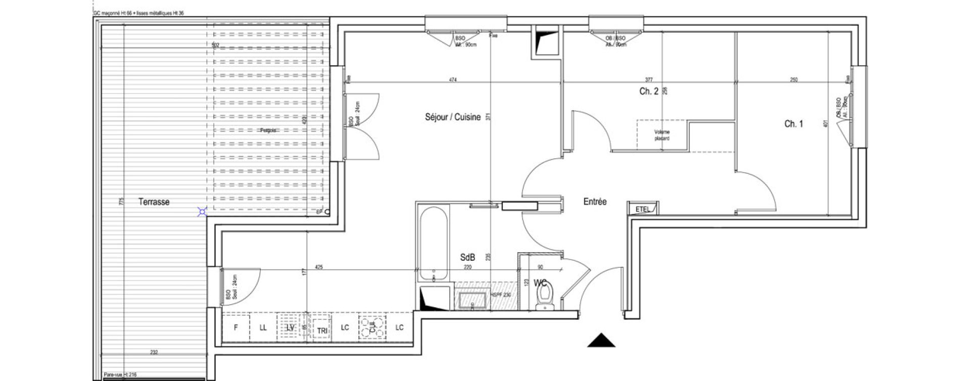 Appartement T3 de 62,90 m2 &agrave; Vaulx-En-Velin Verch&egrave;res