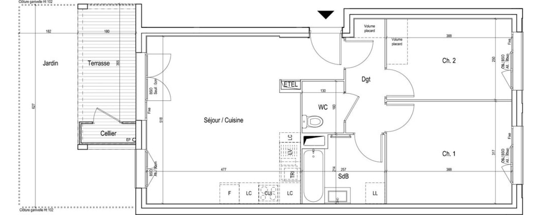 Appartement T3 de 59,50 m2 &agrave; Vaulx-En-Velin Verch&egrave;res