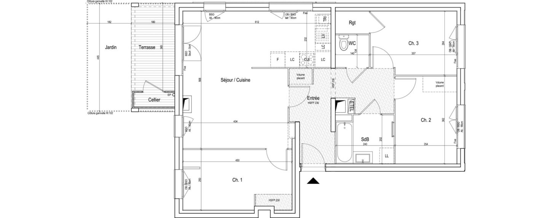 Appartement T4 de 76,40 m2 &agrave; Vaulx-En-Velin Verch&egrave;res