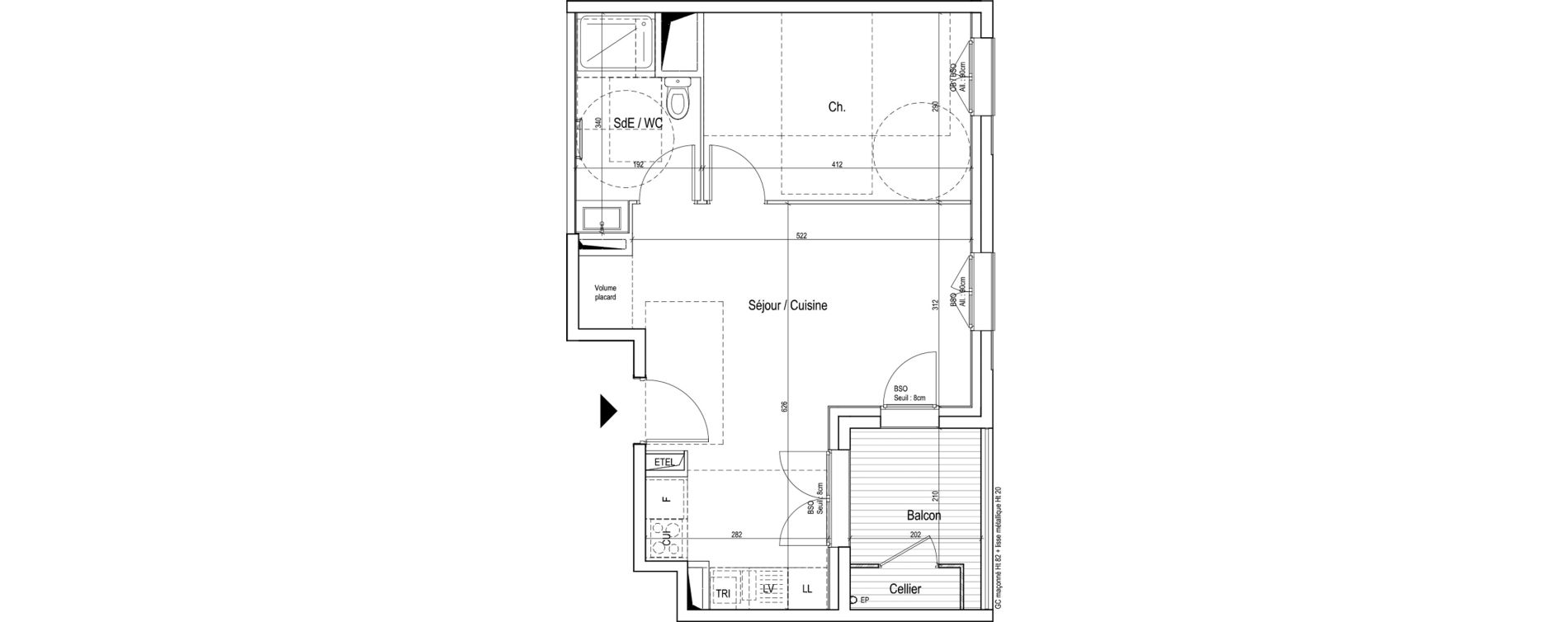 Appartement T2 de 42,00 m2 &agrave; Vaulx-En-Velin Verch&egrave;res