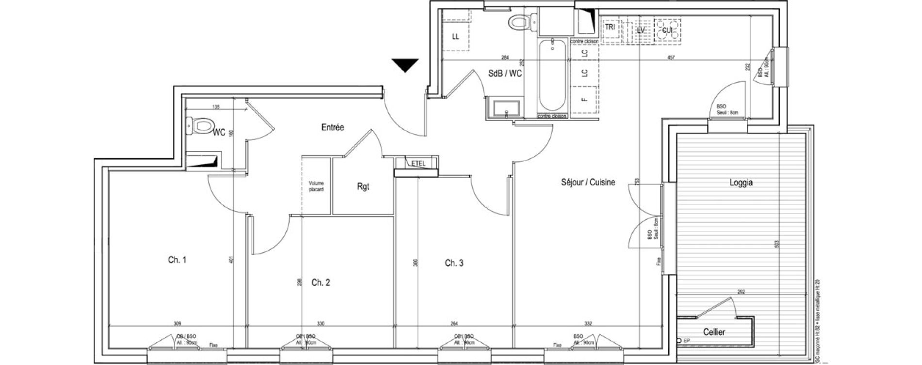 Appartement T4 de 80,30 m2 &agrave; Vaulx-En-Velin Verch&egrave;res