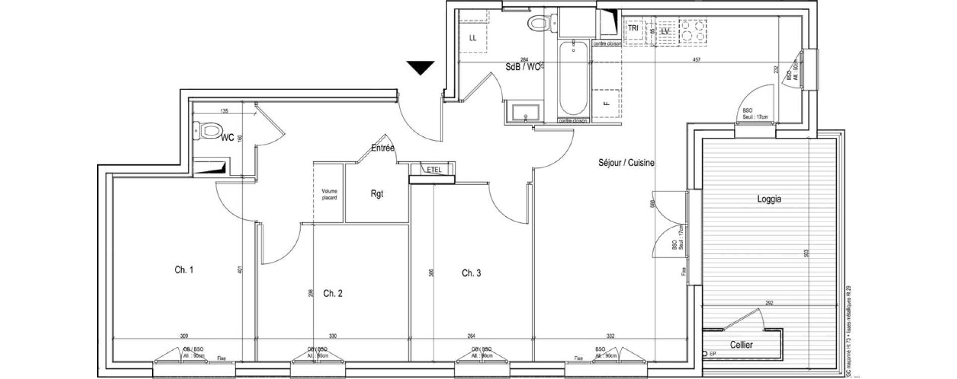 Appartement T4 de 80,30 m2 &agrave; Vaulx-En-Velin Verch&egrave;res