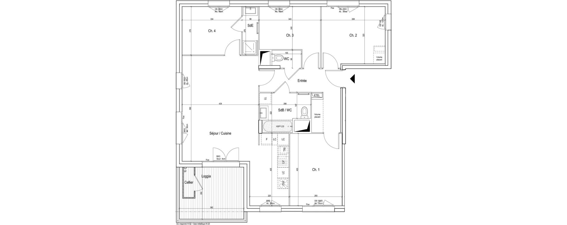 Appartement T5 de 94,30 m2 &agrave; Vaulx-En-Velin Verch&egrave;res