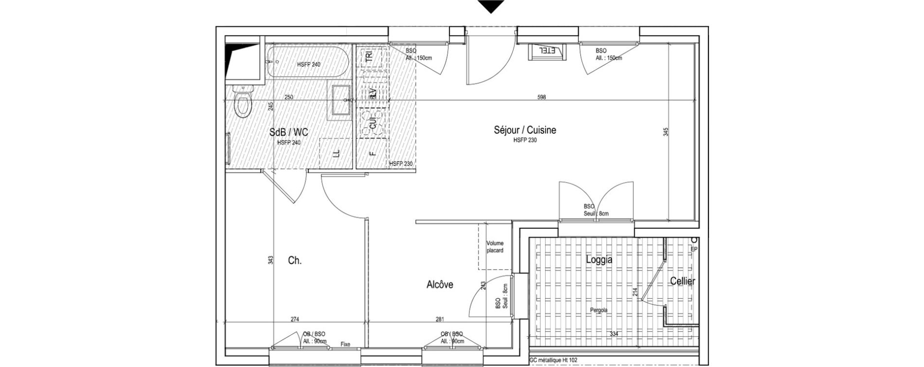 Appartement T2 de 44,10 m2 &agrave; Vaulx-En-Velin Verch&egrave;res