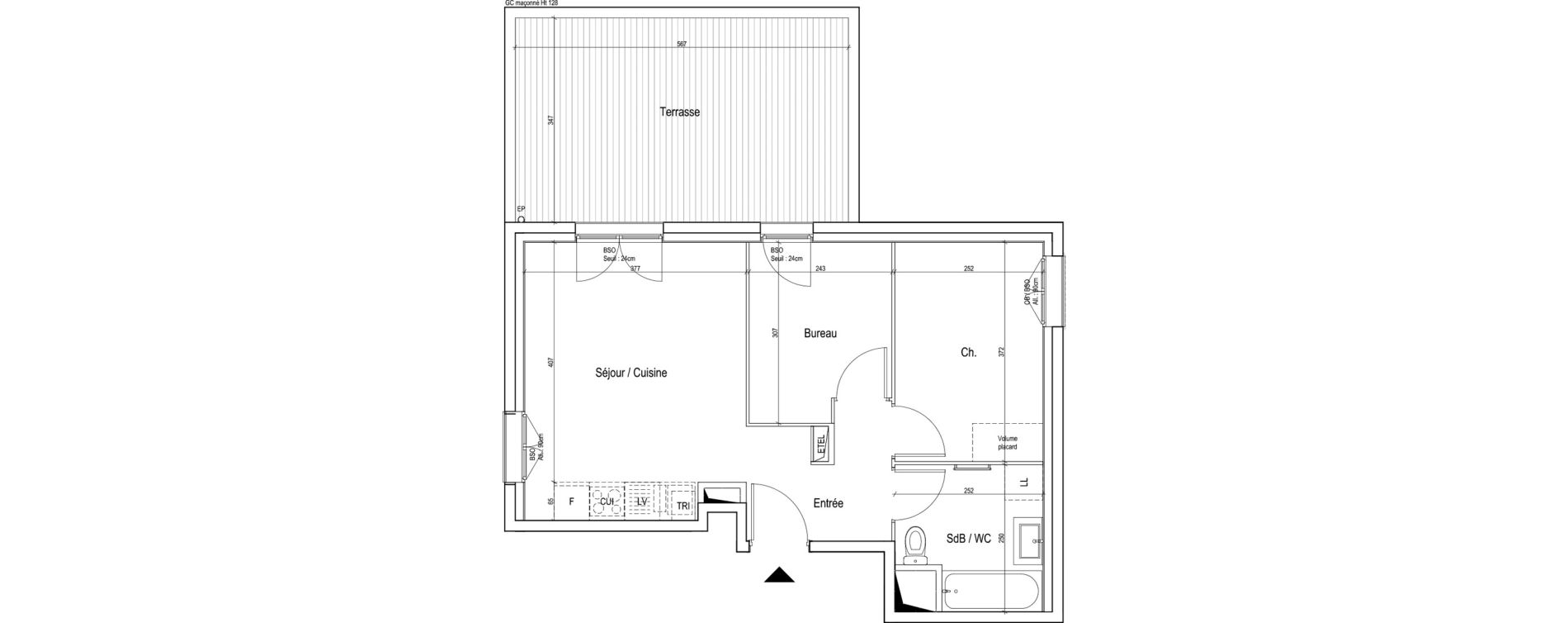 Appartement T2 de 44,40 m2 &agrave; Vaulx-En-Velin Verch&egrave;res