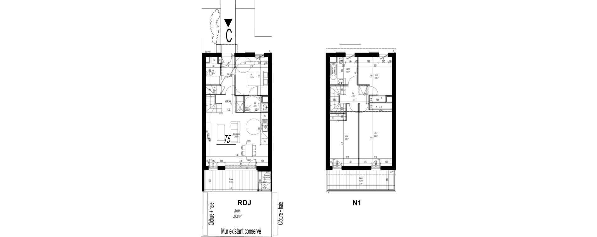 Maison T5 de 111,85 m2 &agrave; Vaulx-En-Velin Carre de soie