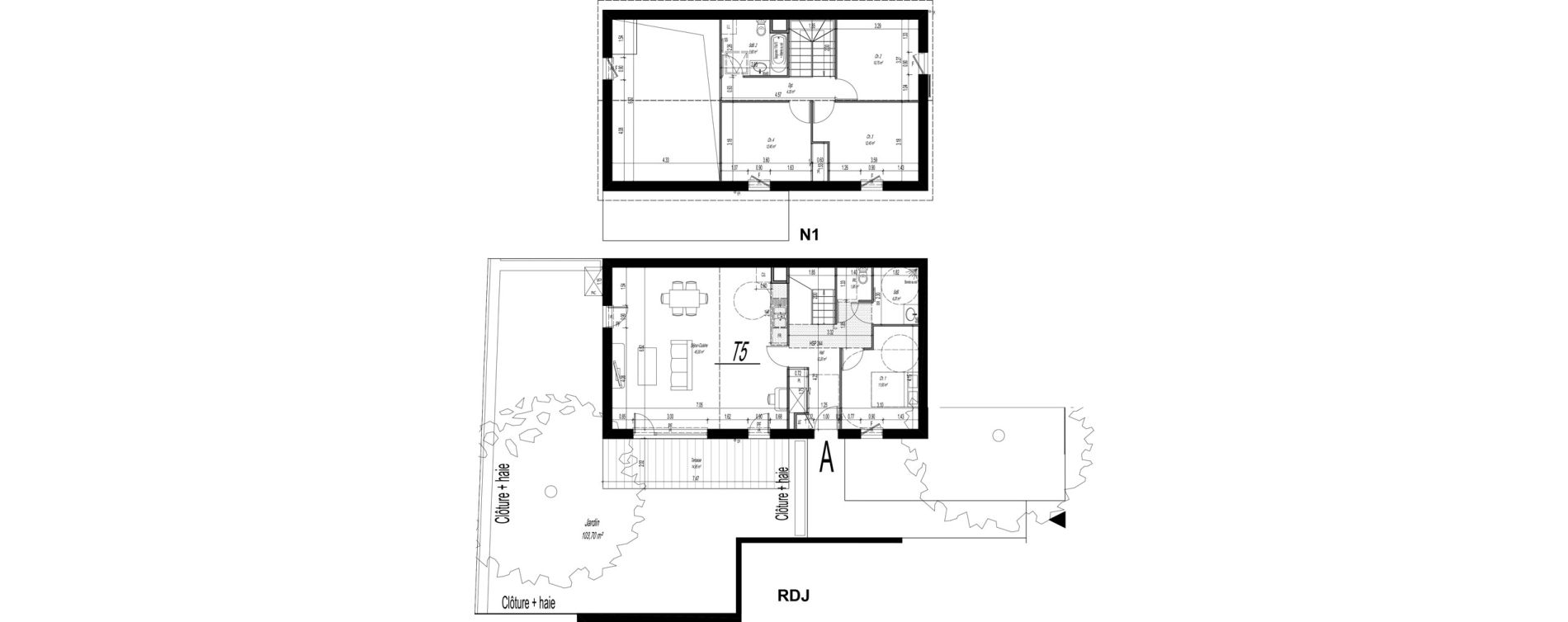 Maison T5 de 121,05 m2 &agrave; Vaulx-En-Velin Carre de soie