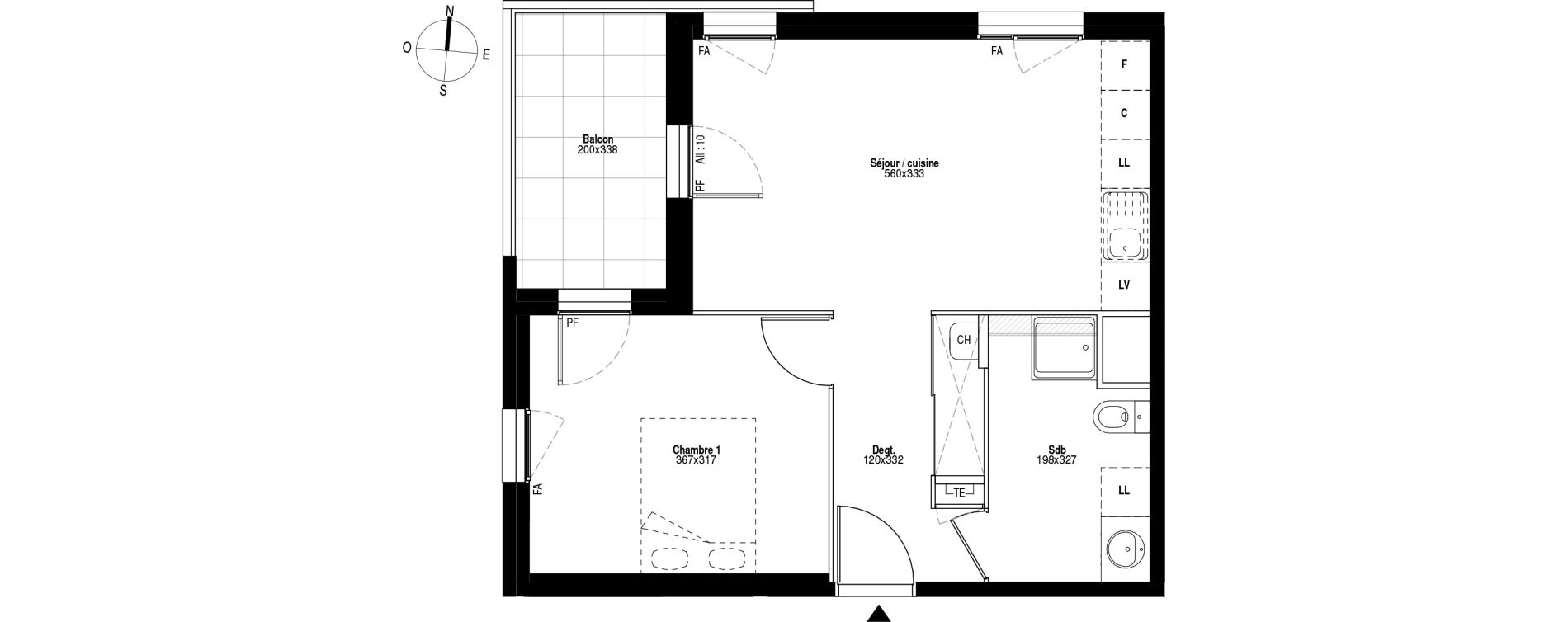 Appartement T2 de 41,97 m2 &agrave; Vaulx-En-Velin Vaulx en velun village