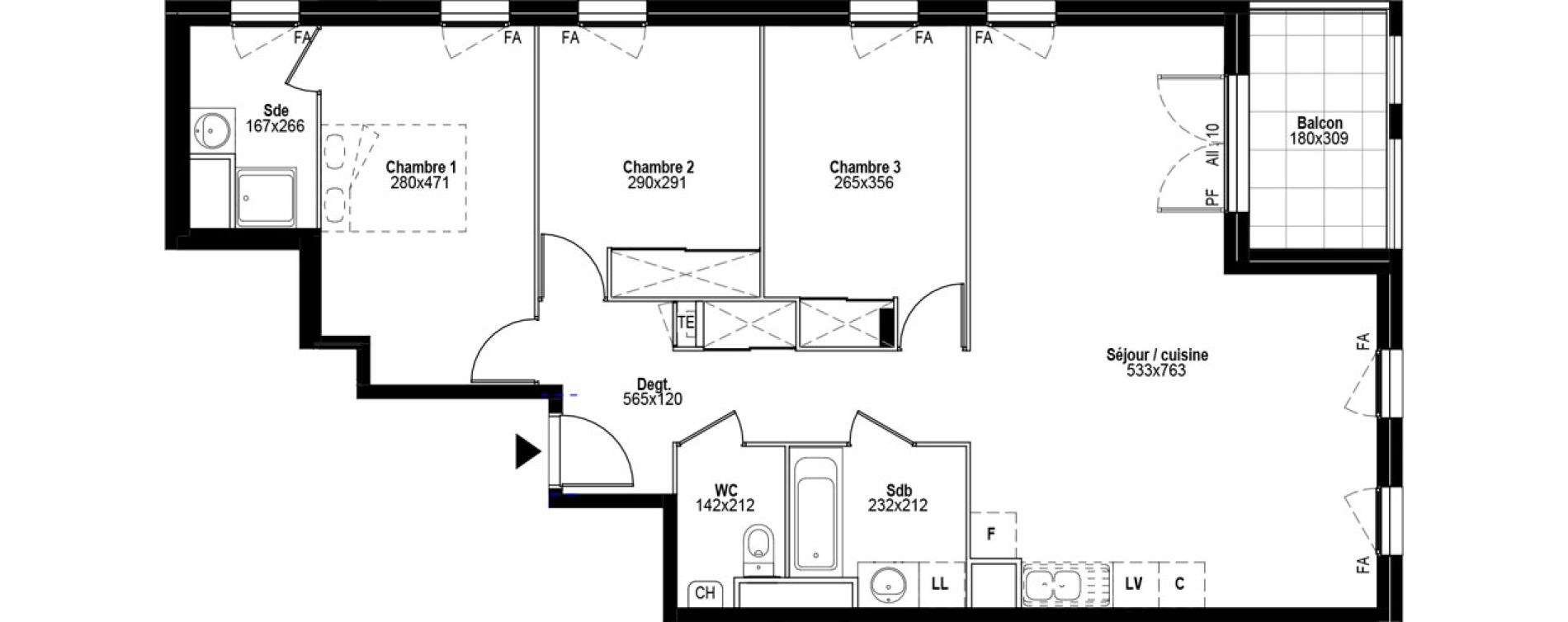 Appartement T4 de 88,14 m2 &agrave; Vaulx-En-Velin Vaulx en velun village