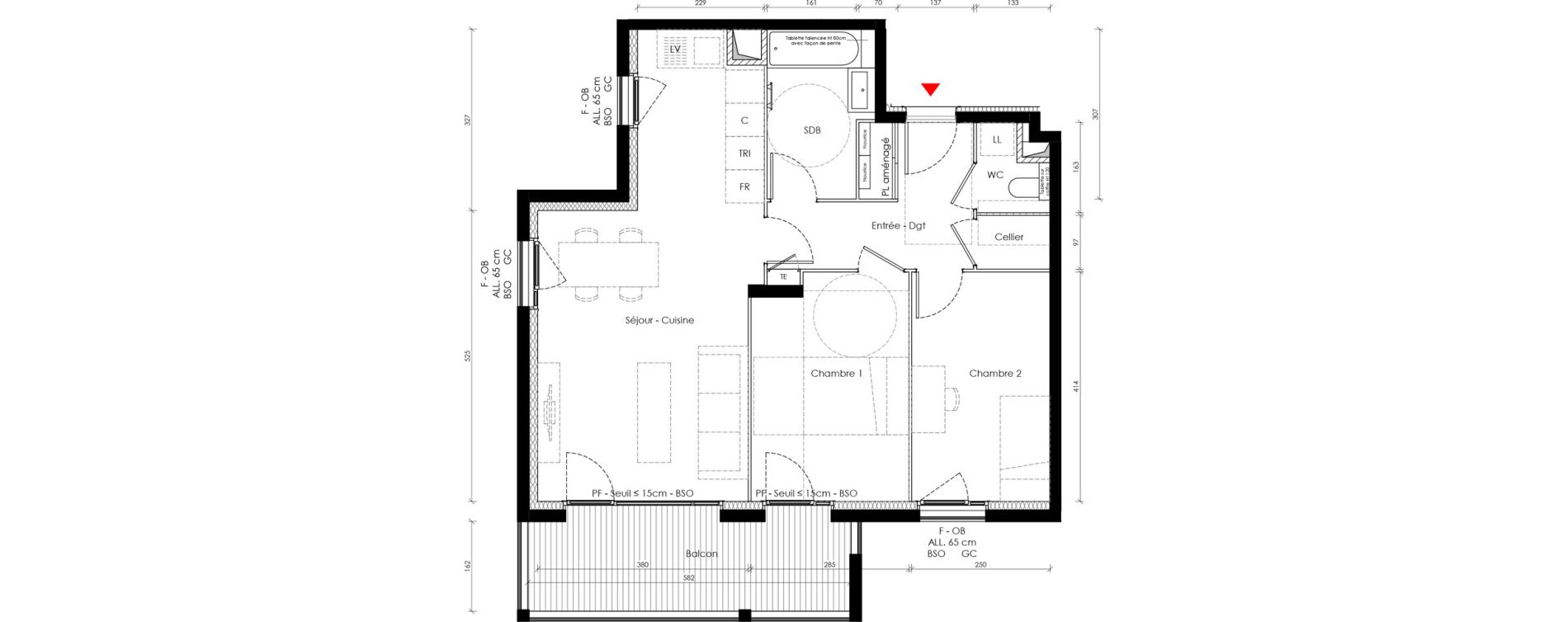 Appartement T3 de 65,20 m2 &agrave; Vaulx-En-Velin Carre de soie
