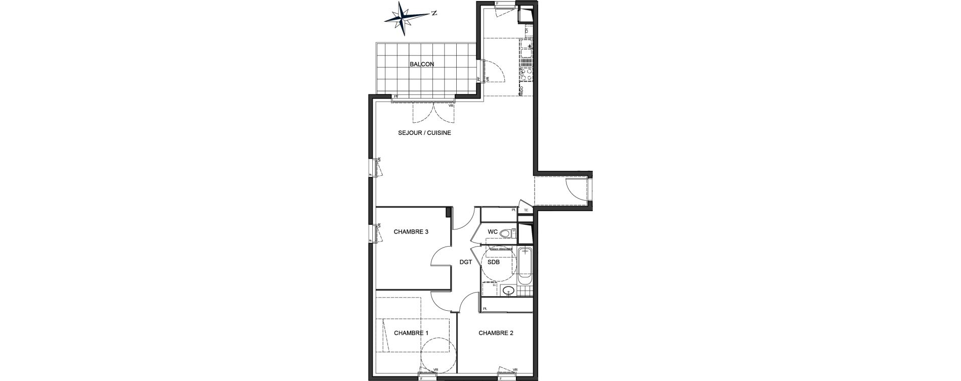 Appartement T4 de 84,41 m2 &agrave; Vaulx-En-Velin Centre