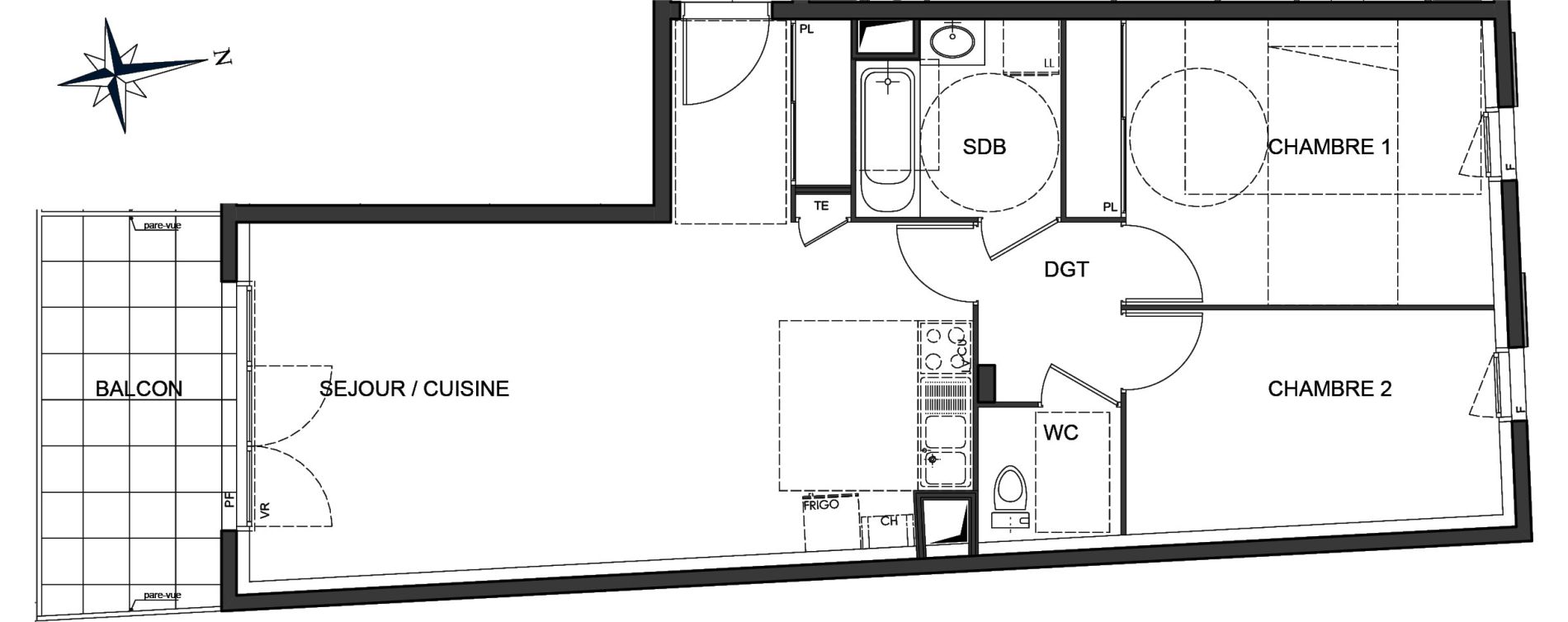 Appartement T3 de 64,90 m2 &agrave; Vaulx-En-Velin Centre
