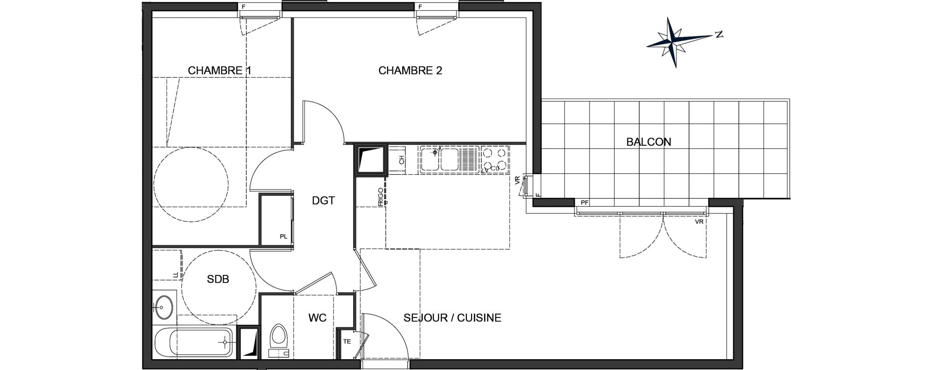 Appartement T3 de 61,42 m2 &agrave; Vaulx-En-Velin Centre