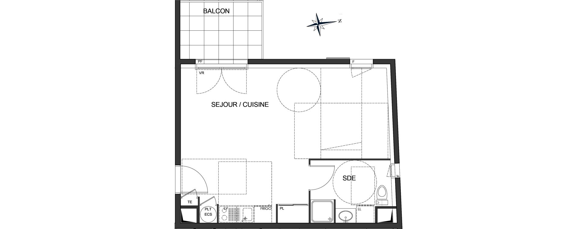 Appartement T1 de 36,59 m2 &agrave; Vaulx-En-Velin Centre