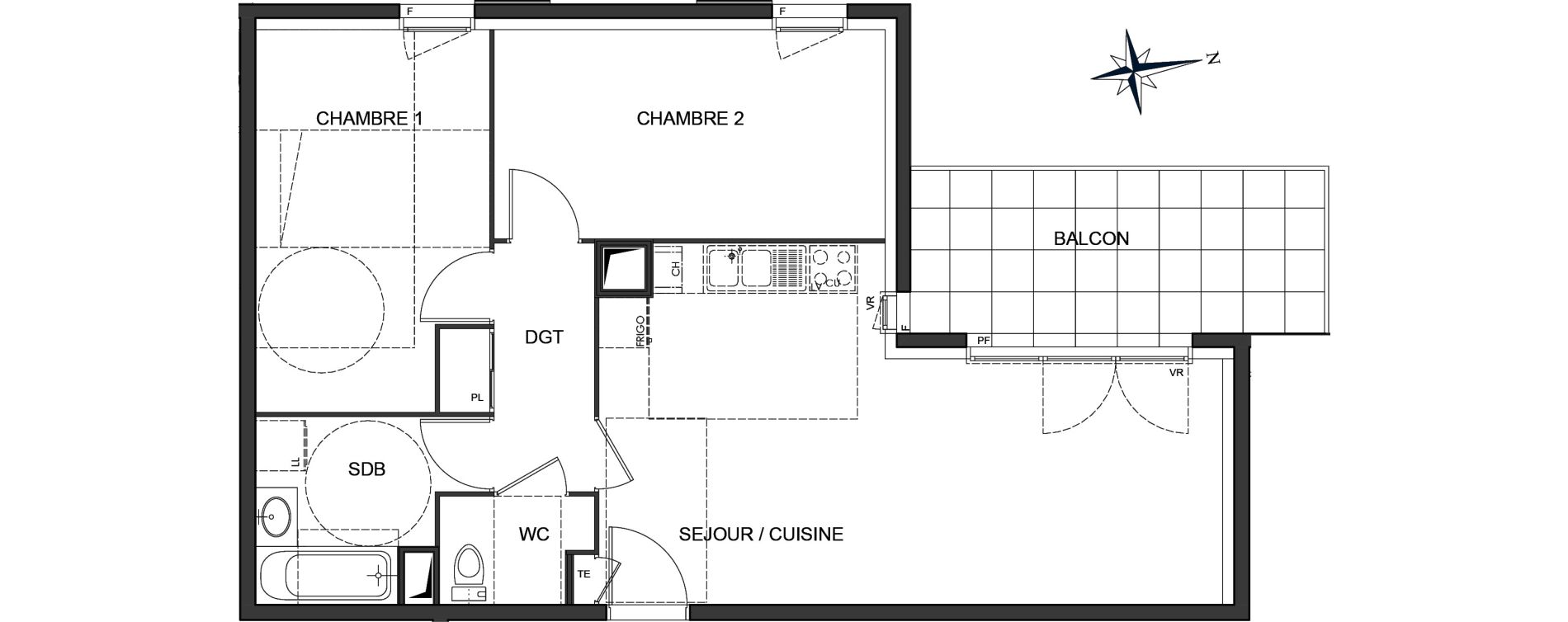 Appartement T3 de 61,42 m2 &agrave; Vaulx-En-Velin Centre