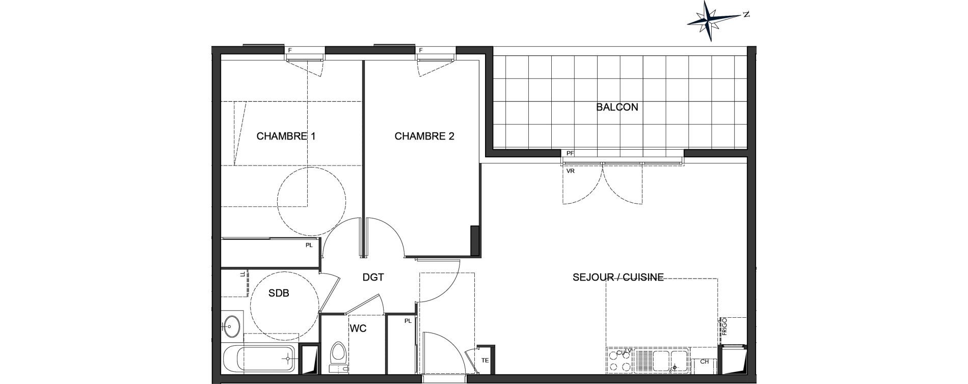 Appartement T3 de 63,65 m2 &agrave; Vaulx-En-Velin Centre