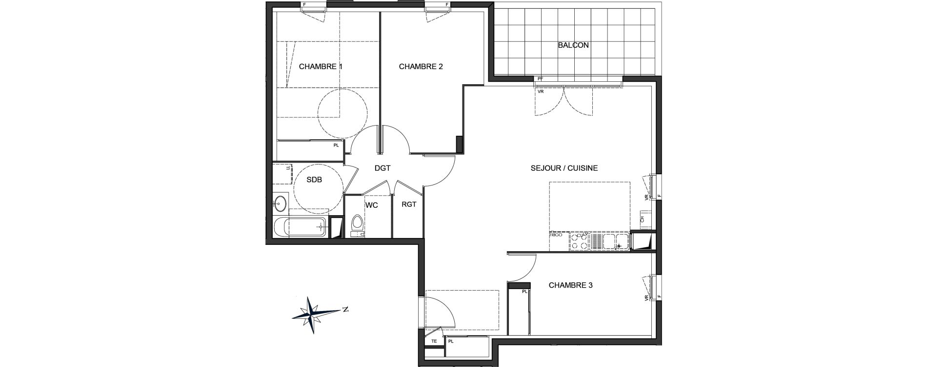 Appartement T4 de 85,19 m2 &agrave; Vaulx-En-Velin Centre