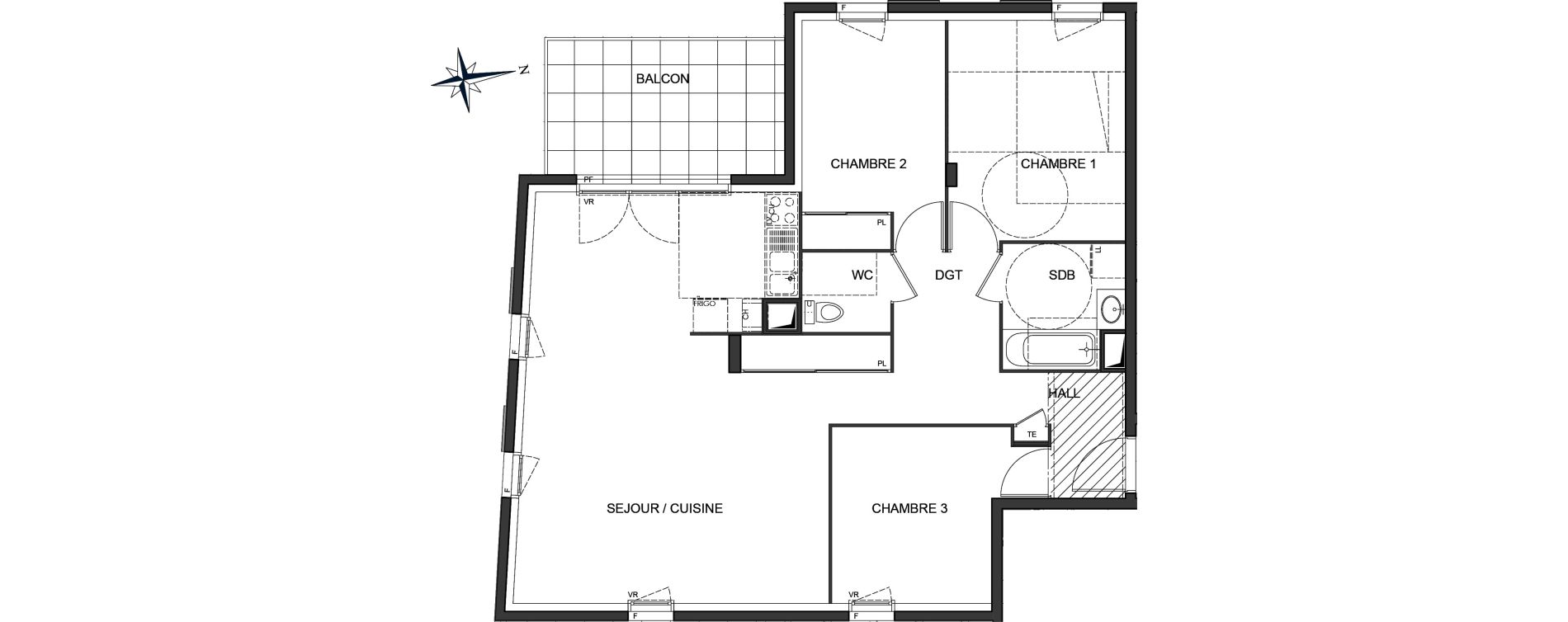 Appartement T4 de 85,24 m2 &agrave; Vaulx-En-Velin Centre
