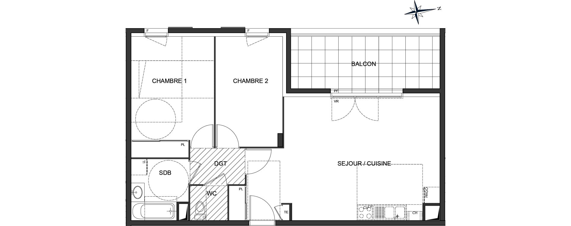 Appartement T3 de 63,68 m2 &agrave; Vaulx-En-Velin Centre