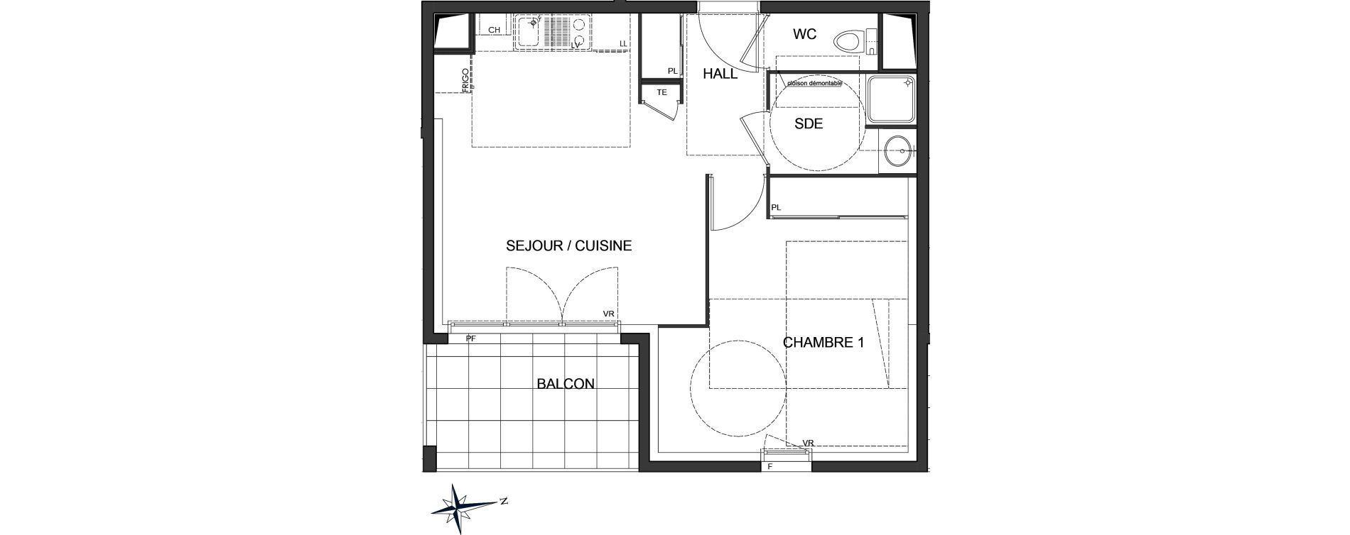Appartement T2 de 41,69 m2 &agrave; Vaulx-En-Velin Centre