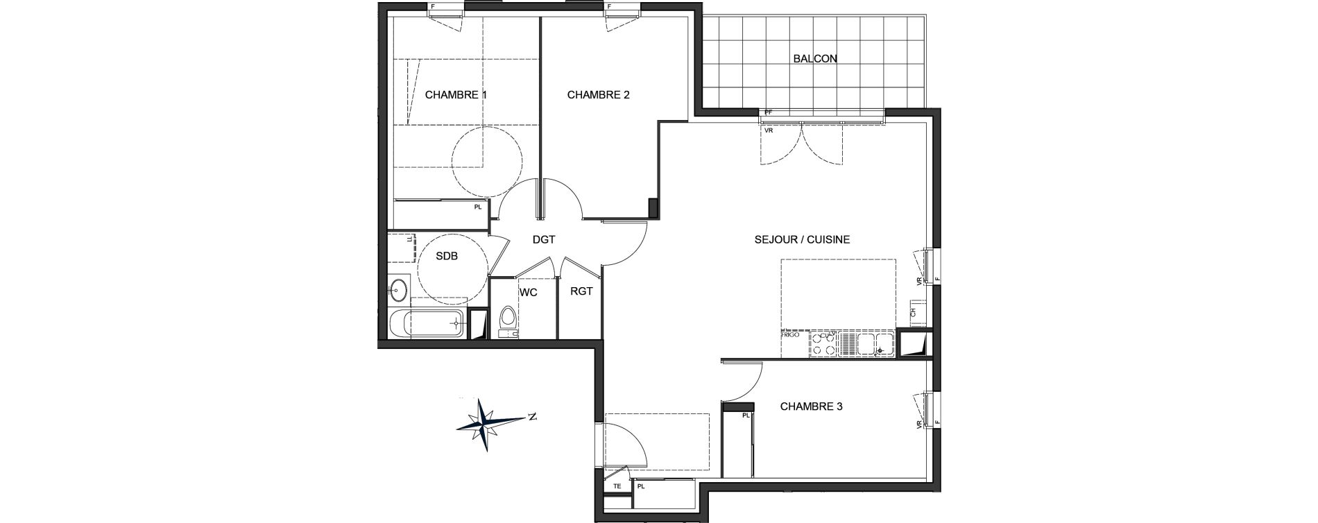 Appartement T4 de 85,21 m2 &agrave; Vaulx-En-Velin Centre