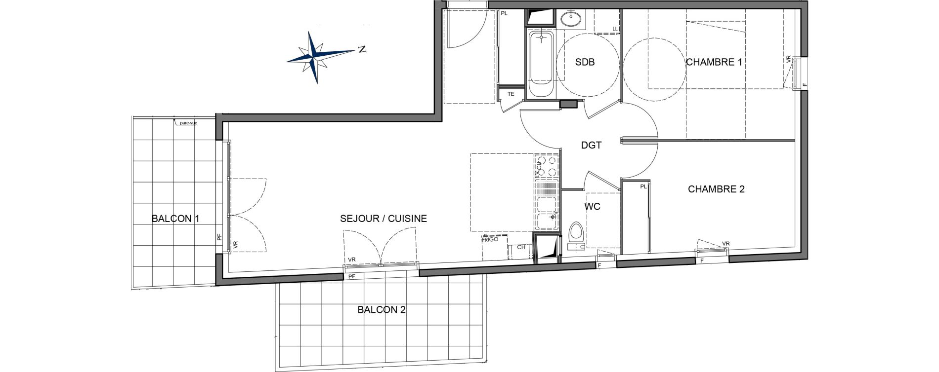 Appartement T3 de 64,00 m2 &agrave; Vaulx-En-Velin Centre