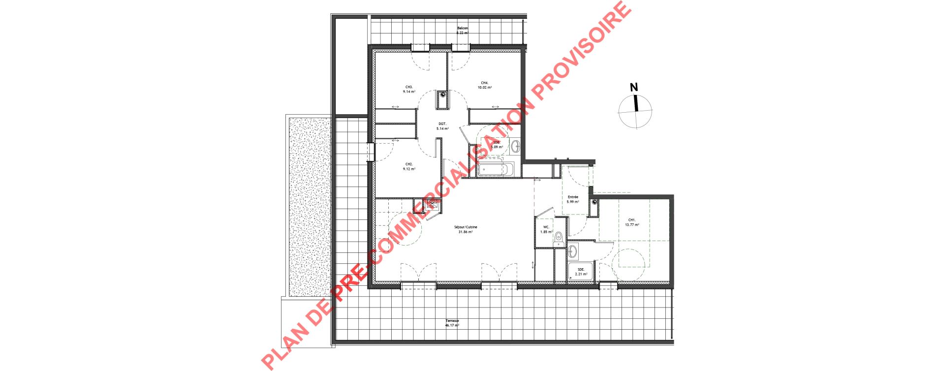 Appartement T5 de 94,19 m2 &agrave; V&eacute;nissieux Venissieux centre