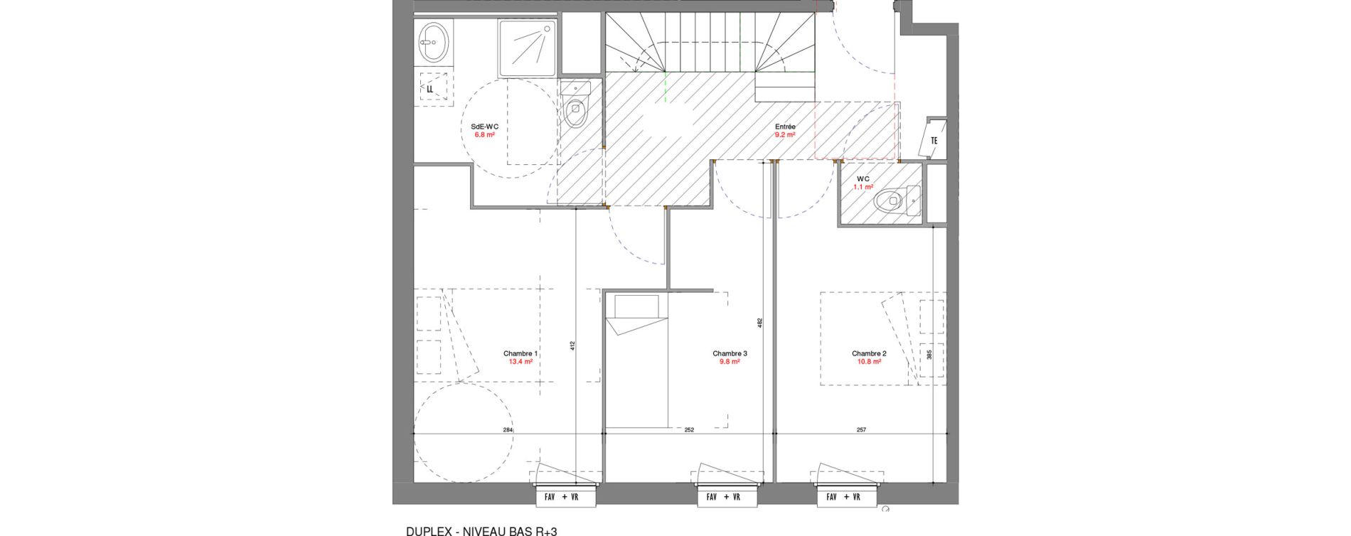 Duplex T4 de 85,37 m2 &agrave; V&eacute;nissieux Centre