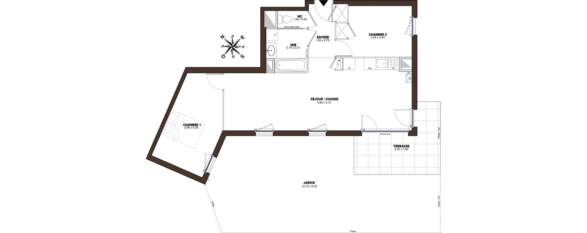 Appartement T3 de 66,22 m2 &agrave; V&eacute;nissieux Centre