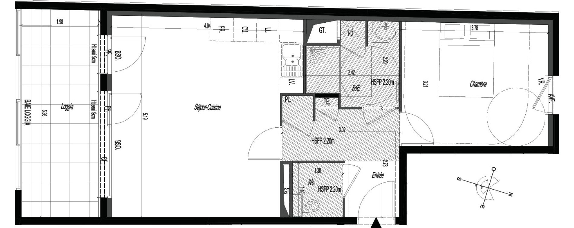 Appartement T2 de 48,00 m2 &agrave; V&eacute;nissieux Centre nord