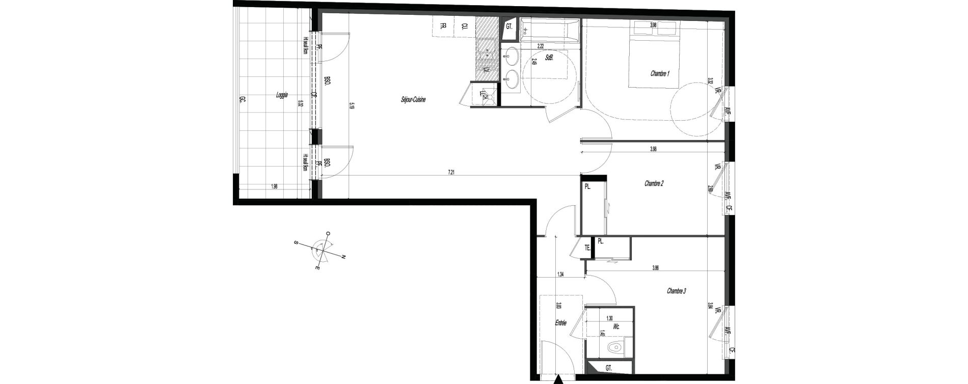 Appartement T4 de 79,90 m2 &agrave; V&eacute;nissieux Centre nord