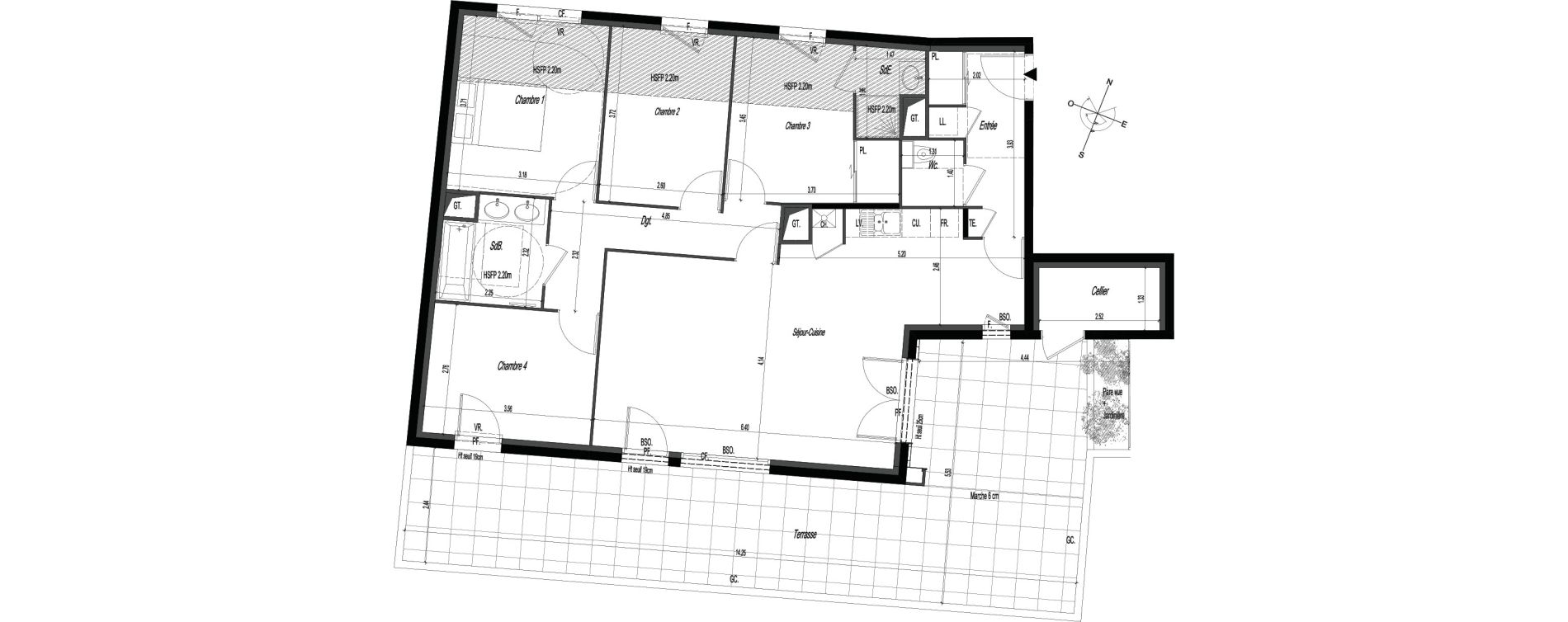Appartement T5 de 97,30 m2 &agrave; V&eacute;nissieux Centre nord