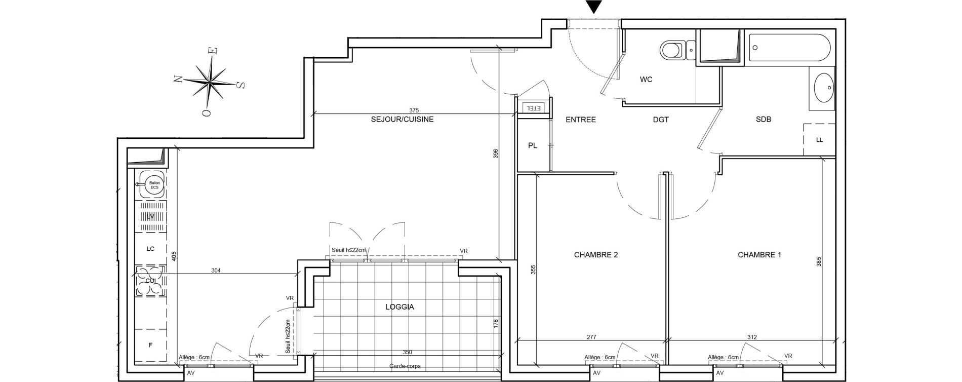 Appartement T3 de 62,76 m2 &agrave; V&eacute;nissieux Venissieux centre