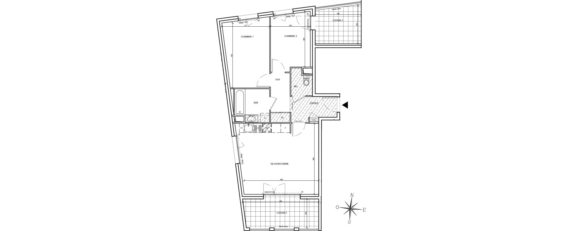 Appartement T3 de 61,25 m2 &agrave; V&eacute;nissieux Venissieux centre