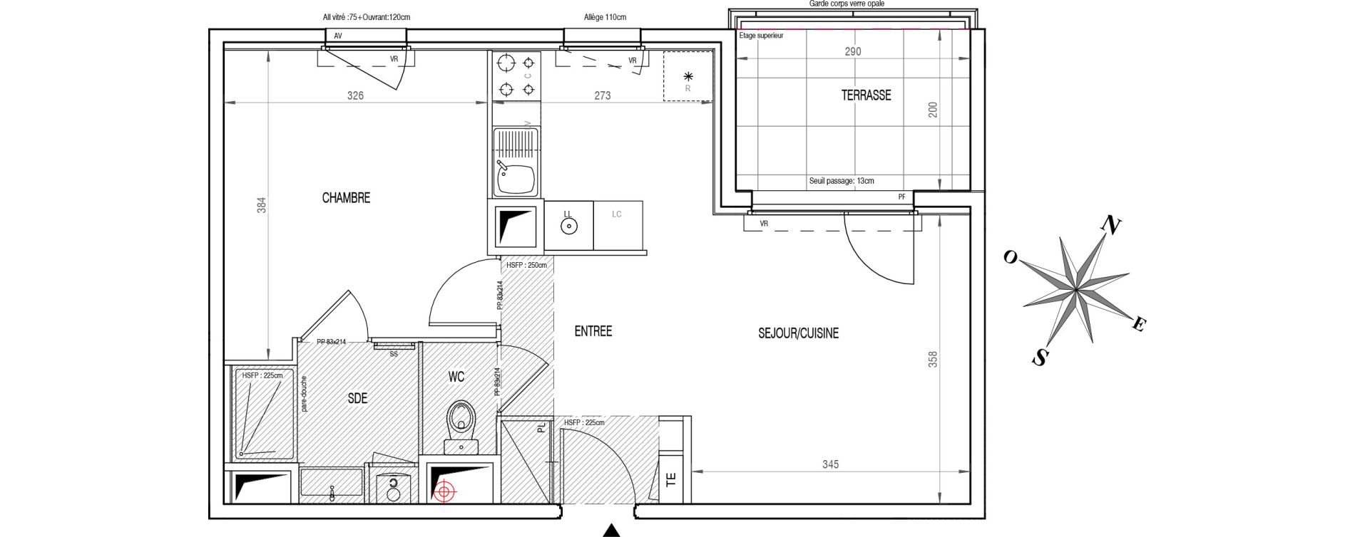 Appartement T2 de 42,82 m2 &agrave; V&eacute;nissieux Centre