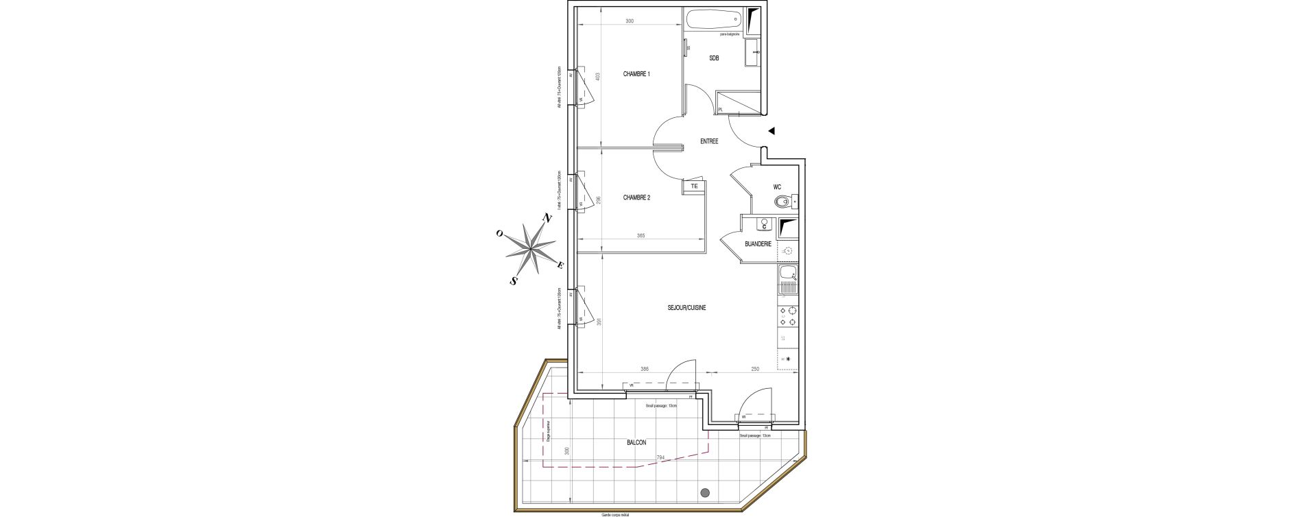 Appartement T3 de 65,05 m2 &agrave; V&eacute;nissieux Centre