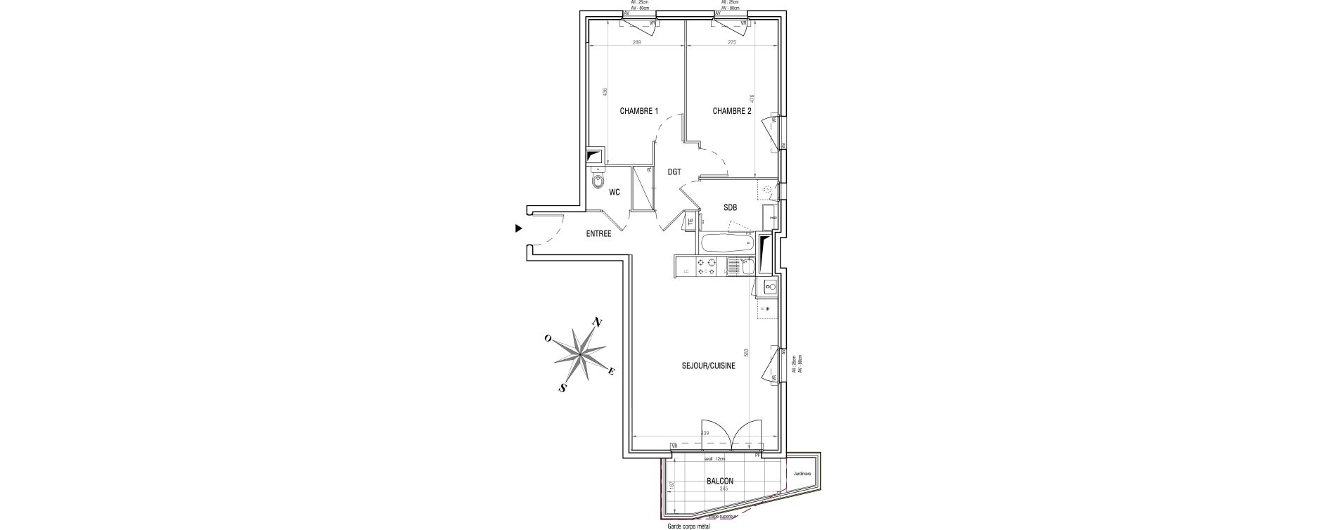 Appartement T3 de 66,07 m2 &agrave; V&eacute;nissieux Centre