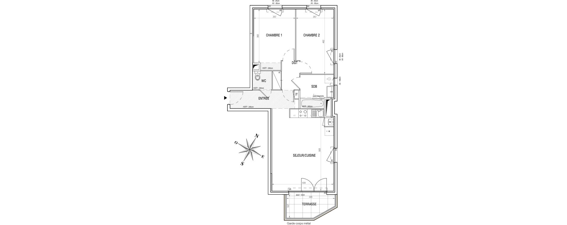 Appartement T3 de 66,06 m2 &agrave; V&eacute;nissieux Centre