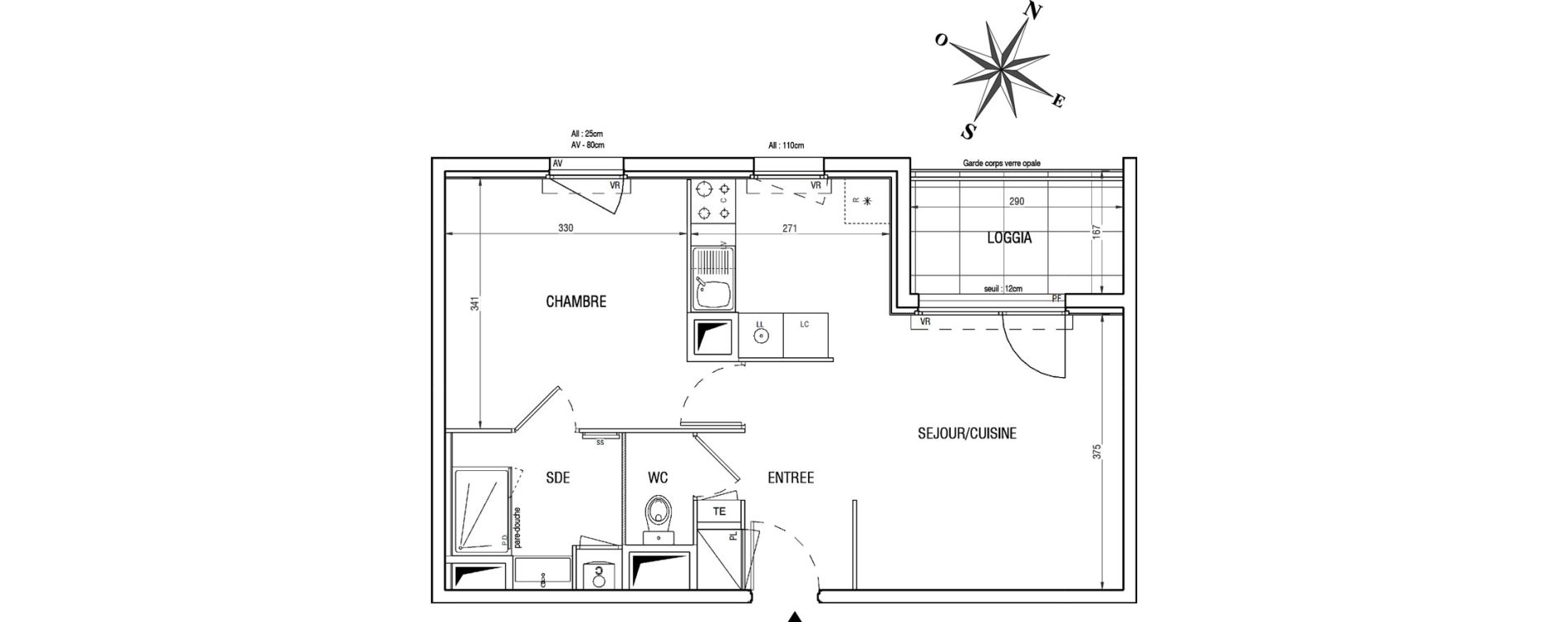 Appartement T2 de 43,37 m2 &agrave; V&eacute;nissieux Centre