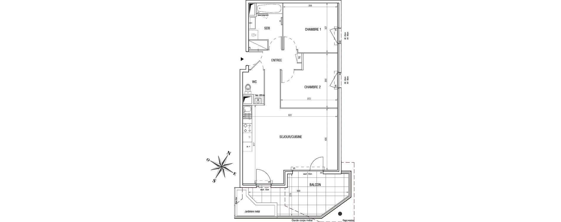 Appartement T3 de 66,74 m2 &agrave; V&eacute;nissieux Centre