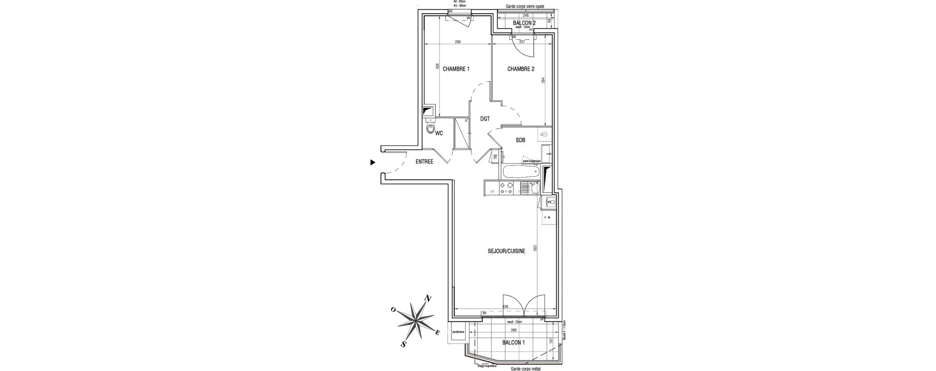 Appartement T3 de 62,82 m2 &agrave; V&eacute;nissieux Centre