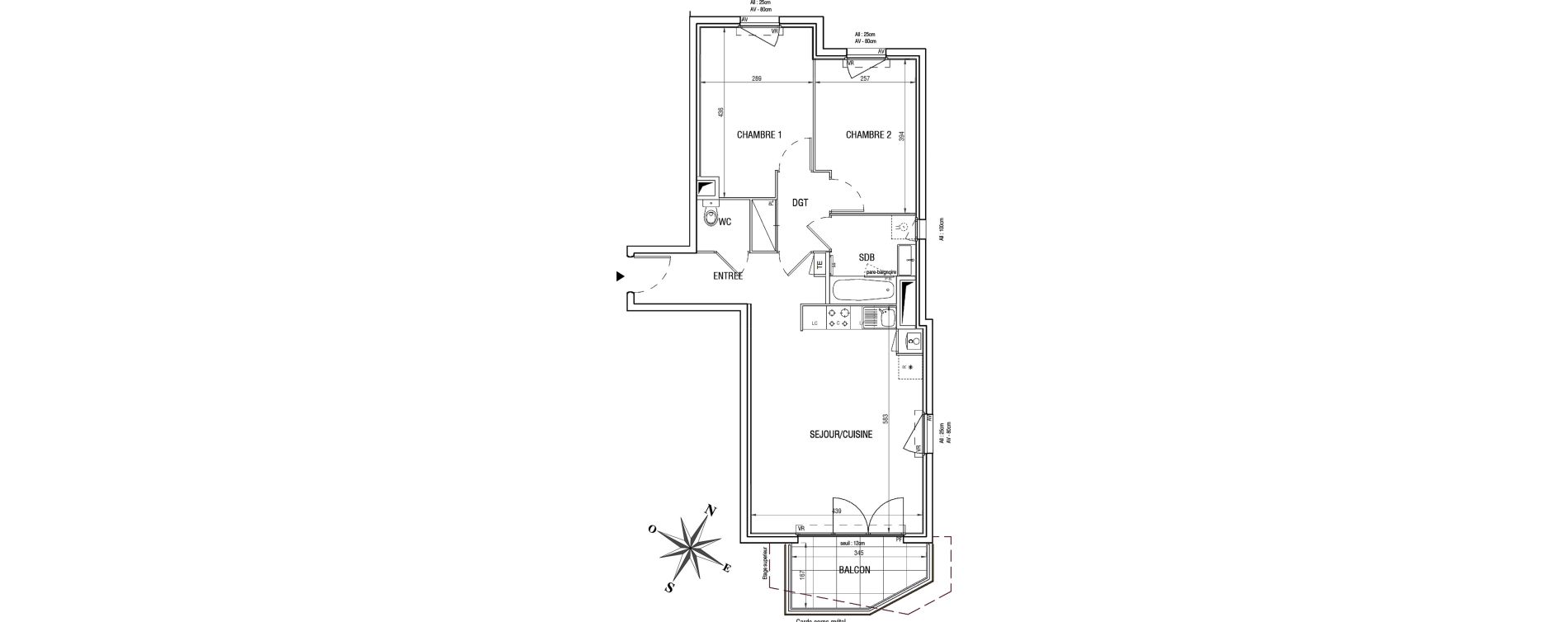 Appartement T3 de 62,82 m2 &agrave; V&eacute;nissieux Centre