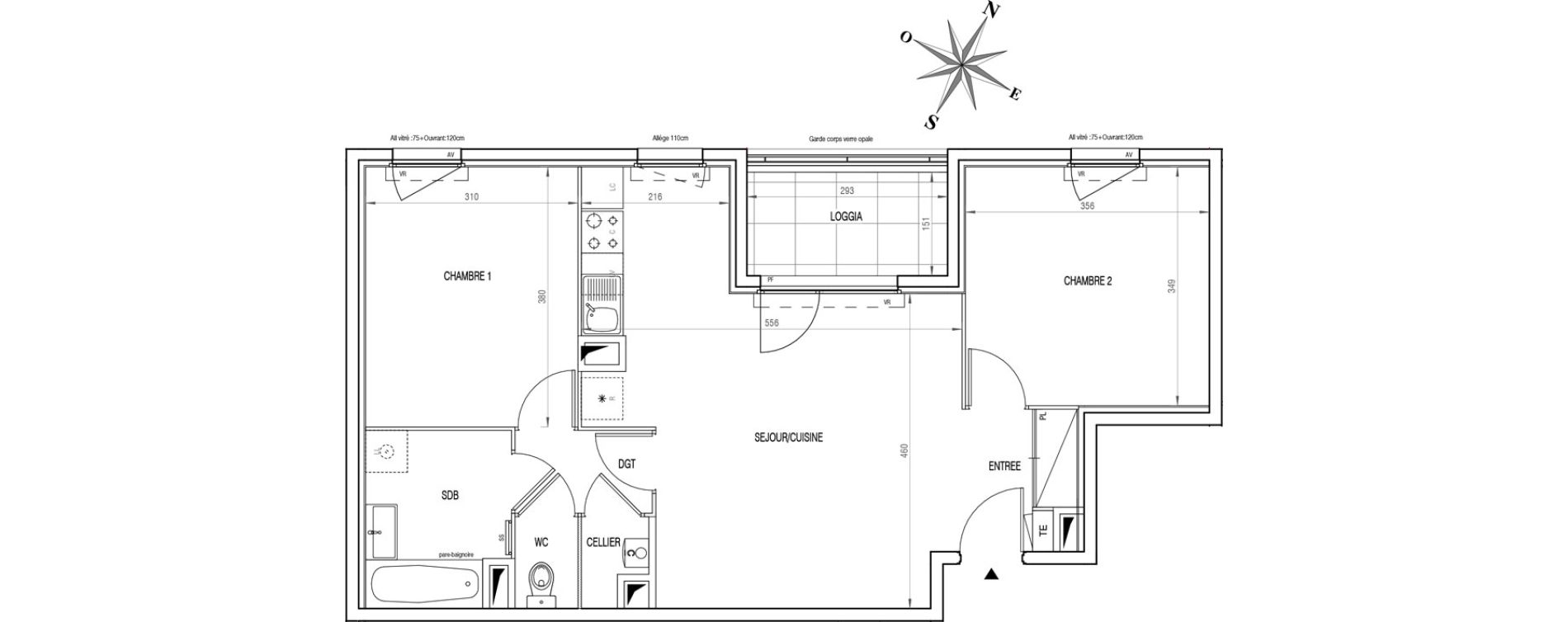 Appartement T3 de 63,37 m2 &agrave; V&eacute;nissieux Centre