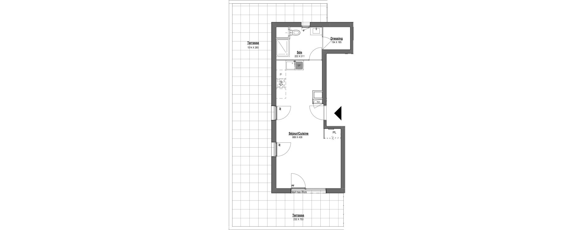 Appartement T1 de 40,75 m2 &agrave; V&eacute;nissieux Ernest renan