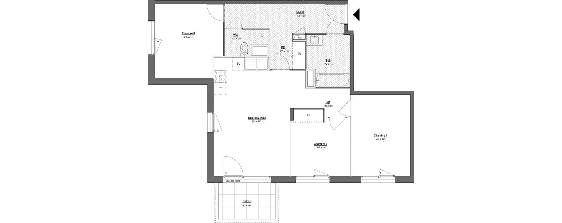 Appartement T4 de 78,71 m2 &agrave; V&eacute;nissieux Ernest renan