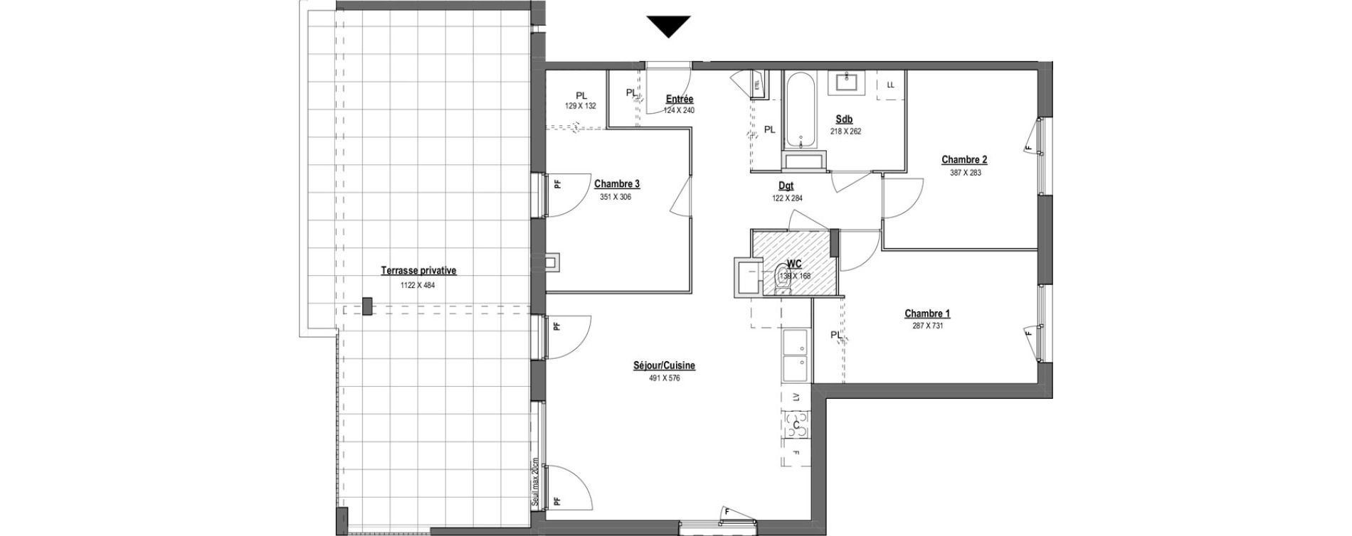 Appartement T4 de 86,70 m2 &agrave; V&eacute;nissieux Ernest renan