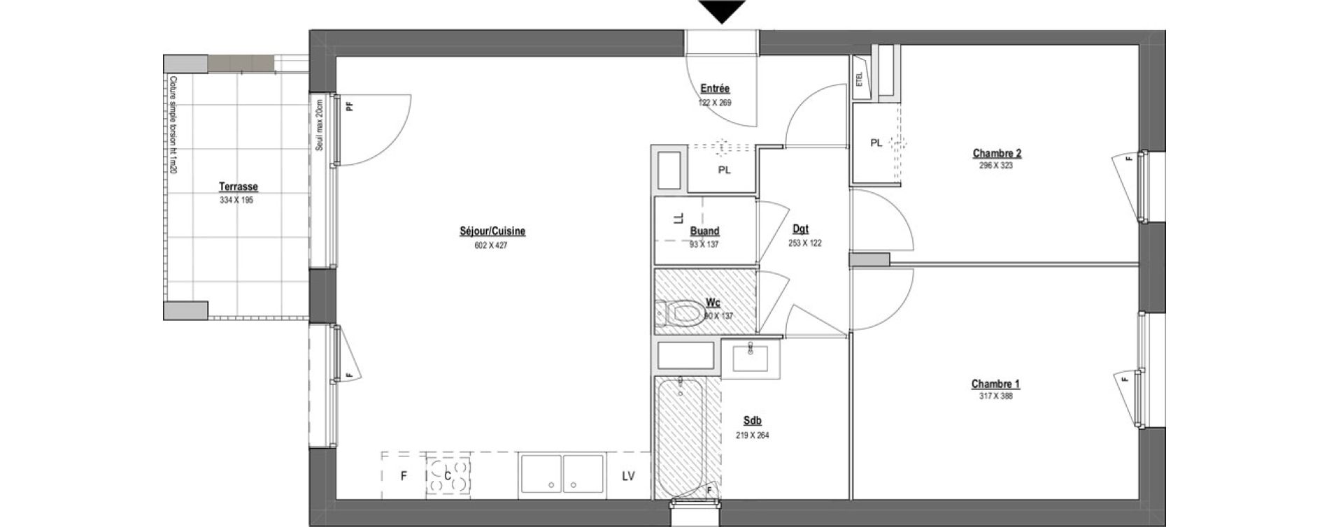 Appartement T3 de 64,01 m2 &agrave; V&eacute;nissieux Ernest renan