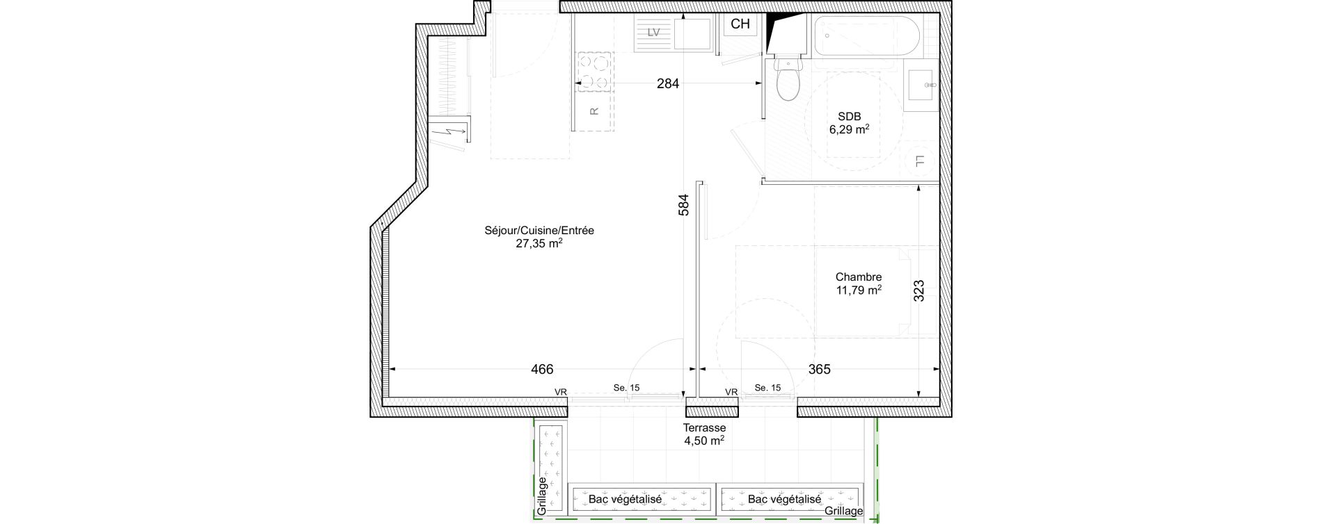 Appartement T2 de 45,43 m2 &agrave; V&eacute;nissieux Paul bert - venissieux