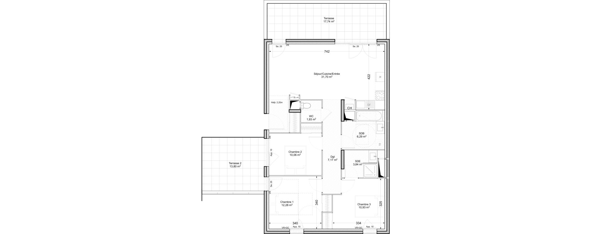 Appartement T4 de 84,20 m2 &agrave; V&eacute;nissieux Paul bert - venissieux