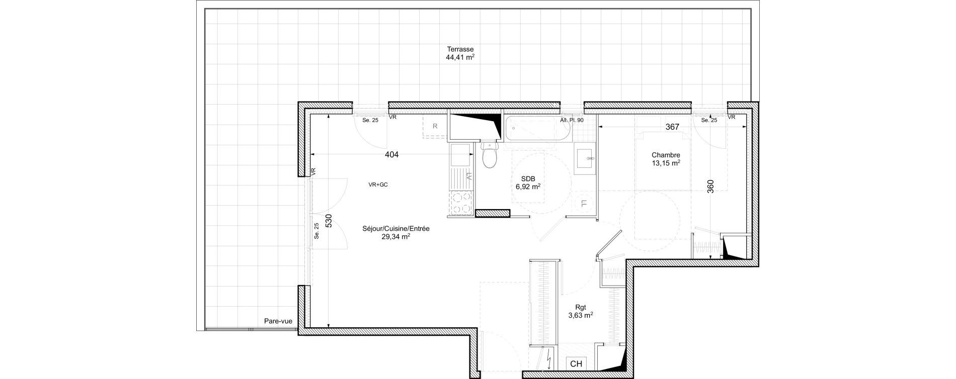 Appartement T2 de 53,04 m2 &agrave; V&eacute;nissieux Paul bert - venissieux